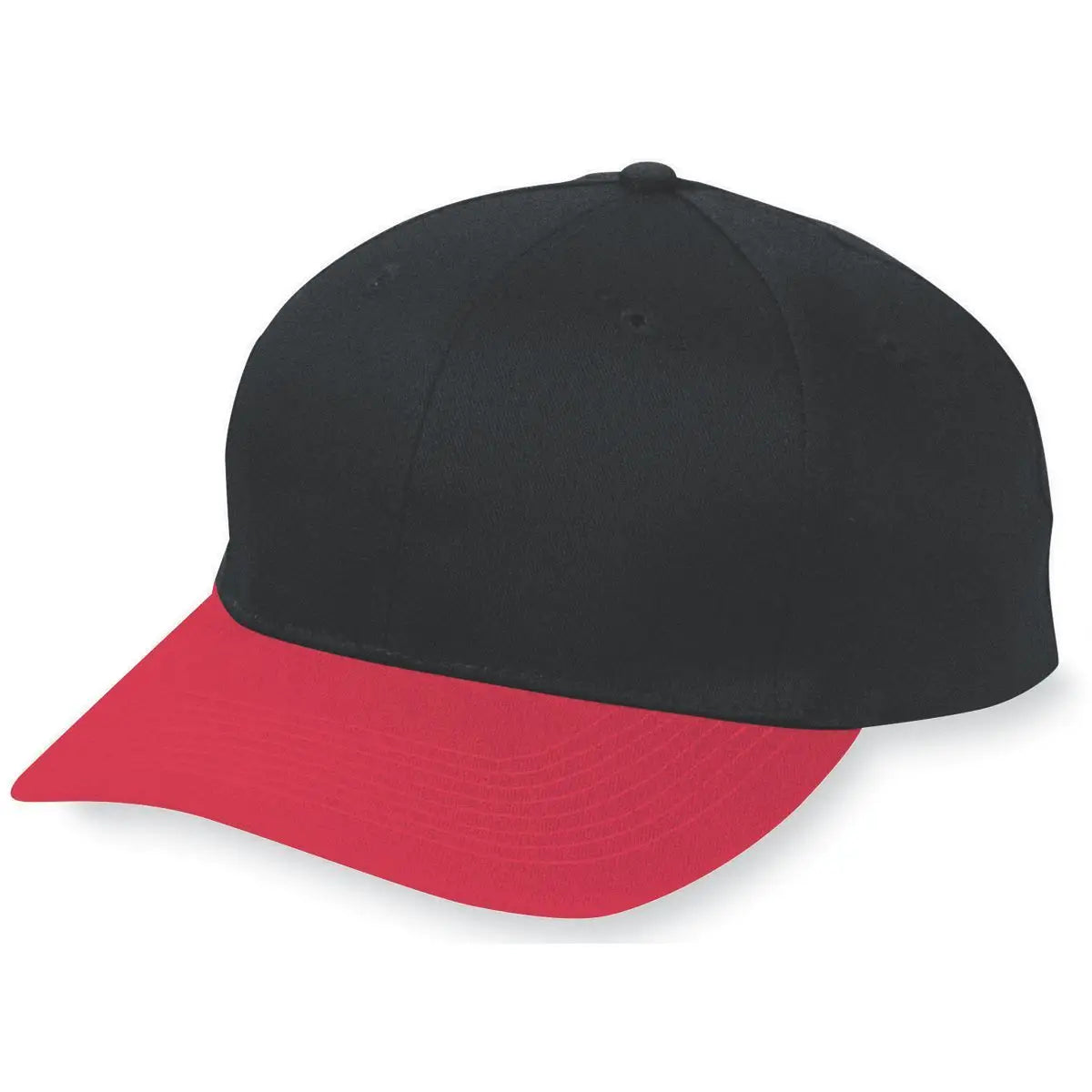 Augusta 6206 Six-Panel Cotton Twill Low-Profile Cap - Black Red - Black Red / One Size Fits Most