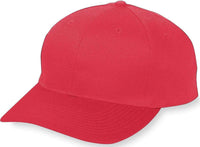 Augusta 6206 Six-Panel Cotton Twill Low-Profile Cap - Youth - Red - Red / One Size Fits Most