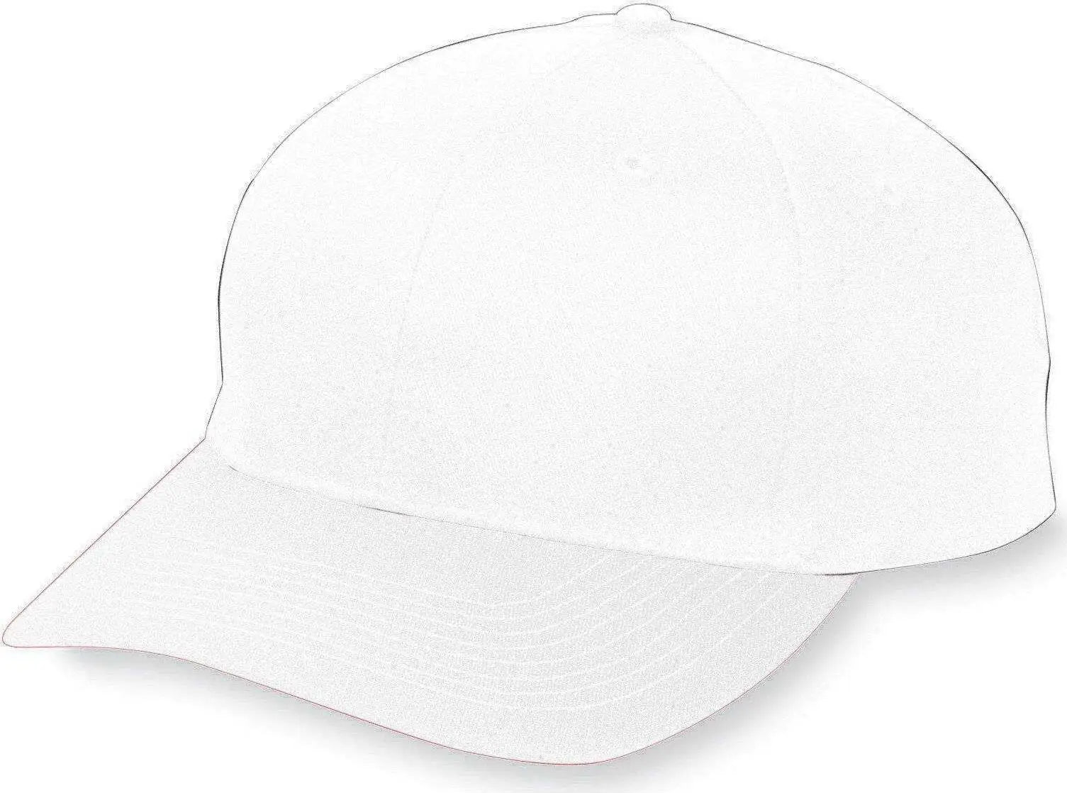 Augusta 6206 Six-Panel Cotton Twill Low-Profile Cap - Youth - White - White / One Size Fits Most