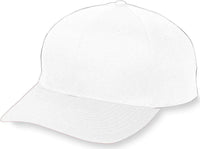 Augusta 6206 Six-Panel Cotton Twill Low-Profile Cap - Youth - White - White / One Size Fits Most