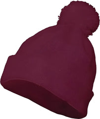 Augusta 6816 Pom Beanie - Maroon - Maroon / One Size Fits Most