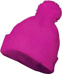 Augusta 6816 Pom Beanie - Power Pink - Pink / One Size Fits Most