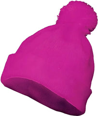 Augusta 6816 Pom Beanie - Power Pink - Pink / One Size Fits Most