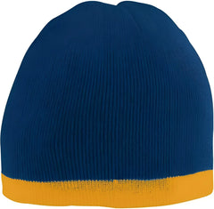 Augusta 6820 Two-Tone Knit Beanie - Navy Gold - Navy Gold / One Size Fits Most