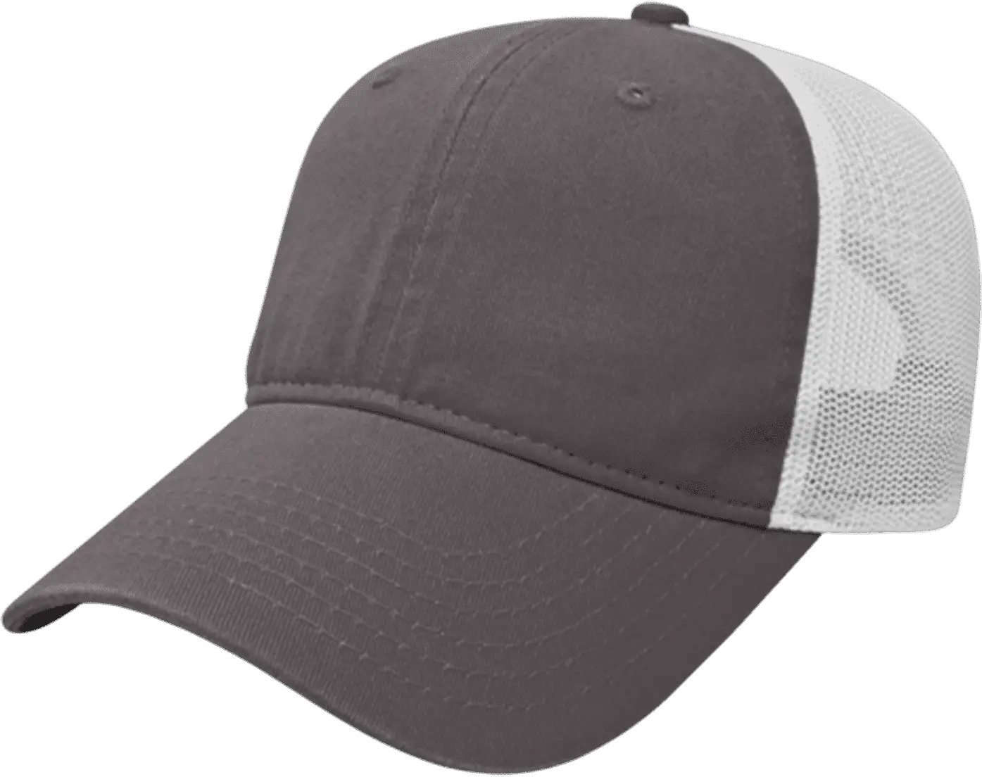 Cap America I1077 Washed Chino Twill & Washed Soft Mesh Cap - Charcoal White - Charcoal White / One Size Fits Most