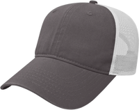 Cap America I1077 Washed Chino Twill & Washed Soft Mesh Cap - Charcoal White - Charcoal White / One Size Fits Most