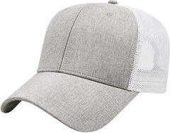 Cap America I1081 Heathered Polyester with Ultra Soft Mesh Back Cap - Gray White - Gray White / One Size Fits Most