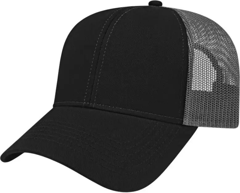 Cap America I3025 Two Tone Mesh Back Cap - Black Charcoal - Black Dark Gray / One Size Fits Most