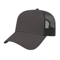 Cap America I3025 Two Tone Mesh Back Cap - Charcoal Black - Dark Gray Black / One Size Fits Most