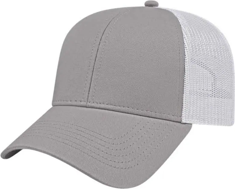 Cap America I3025 Two Tone Mesh Back Cap - Gray White - Gray White / One Size Fits Most