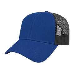 Cap America I3025 Two Tone Mesh Back Cap - Royal Black - Royal Black / One Size Fits Most