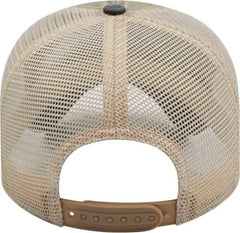 Cap America I3027 Washed Pigment Dyed with Washed Mesh Cap - Khaki Black Stone - Khaki Black / One Size Fits Most