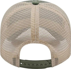 Cap America I3027 Washed Pigment Dyed with Washed Mesh Cap - Olive Stone - Olive Ivory / One Size Fits Most