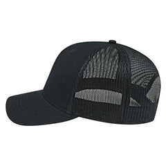 Cap America I3028 Modified Flat Bill with Mesh Back Cap - Black Black - Black / One Size Fits Most