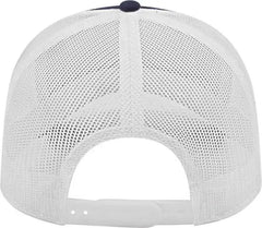 Cap America I3028 Modified Flat Bill with Mesh Back Cap - Navy White - Navy White / One Size Fits Most