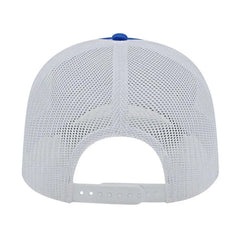 Cap America I3028 Modified Flat Bill with Mesh Back Cap - Royal White - Royal White / One Size Fits Most
