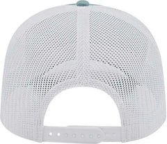 Cap America I3028 Modified Flat Bill with Mesh Back Cap - Smoke Blue White - Smoke Blue White / One Size Fits Most