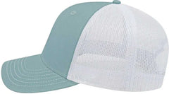 Cap America I3028 Modified Flat Bill with Mesh Back Cap - Smoke Blue White - Smoke Blue White / One Size Fits Most