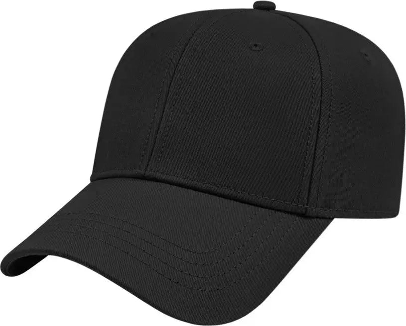 Cap America I3034 Chino Twill with Snap Tab Closure Cap - Black - Black / One Size Fits Most