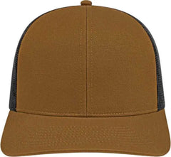 Cap America I3038 Poly/Cotton Mesh Back Cap - Carame Black - Tan Black / One Size Fits Most