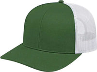 Cap America I3038 Poly/Cotton Mesh Back Cap - Dark Green White - Forest White / One Size Fits Most
