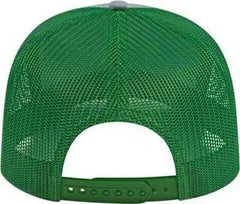 Cap America I3038 Poly/Cotton Mesh Back Cap - Heather Kelly Green - Gray Kelly / One Size Fits Most