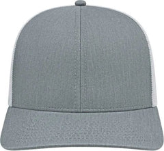 Cap America I3038 Poly/Cotton Mesh Back Cap - Heather White - Gray White / One Size Fits Most