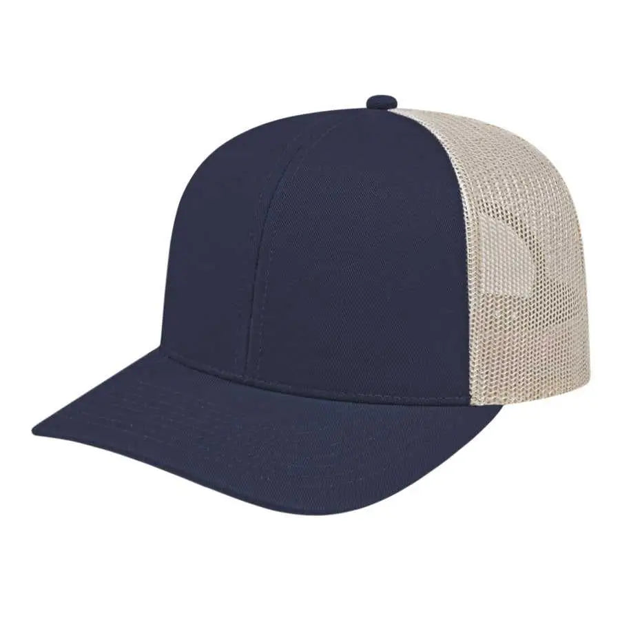 Cap America I3038 Poly/Cotton Mesh Back Cap - Navy Stone - Navy Ivory / One Size Fits Most