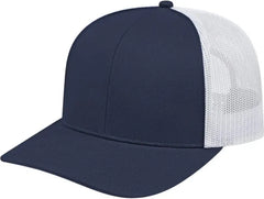Cap America I3038 Poly/Cotton Mesh Back Cap - Navy White - Navy White / One Size Fits Most