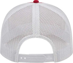 Cap America I3038 Poly/Cotton Mesh Back Cap - Red White - Red White / One Size Fits Most