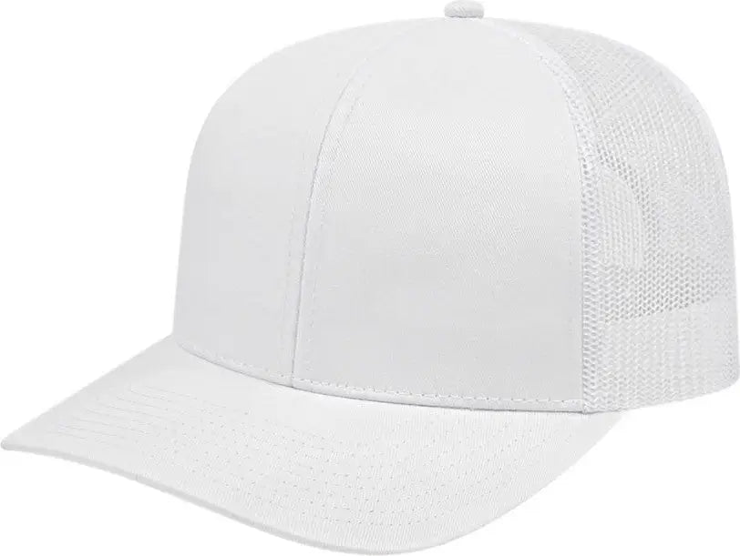 Cap America I3038 Poly/Cotton Mesh Back Cap - White - White / One Size Fits Most