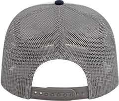 Cap America I3038 Poly/Cotton Mesh Back Cap - White Navy Gray - White Navy / One Size Fits Most