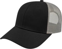Cap America I3115 Low Profile Trucker with Modified Flat Bill Cap - Black Gray - Black Gray / Youth