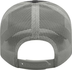 Cap America I3115 Low Profile Trucker with Modified Flat Bill Cap - Black Gray