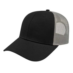 Cap America I3115 Low Profile Trucker with Modified Flat Bill Cap - Navy Gray