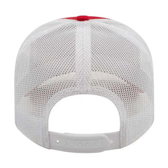 Cap America I3115 Low Profile Trucker with Modified Flat Bill Cap - Red White