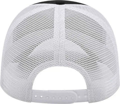 Cap America i5009 Value Washed Chino Twill Mesh Back Cap - Black White - Black White / One Size Fits Most