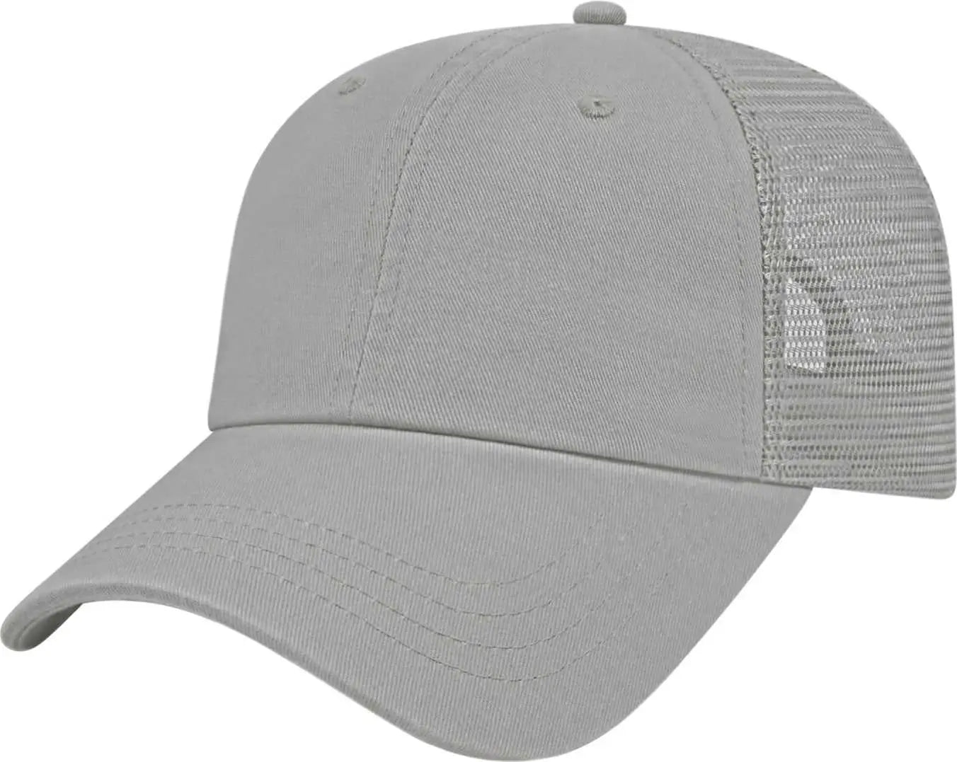 Cap America i5009 Value Washed Chino Twill Mesh Back Cap - Gray - Gray / One Size Fits Most