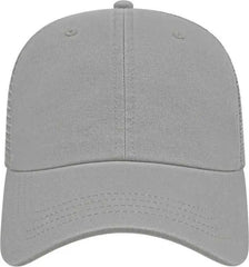 Cap America i5009 Value Washed Chino Twill Mesh Back Cap - Gray - Gray / One Size Fits Most