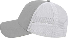 Cap America i5009 Value Washed Chino Twill Mesh Back Cap - Gray White - Gray White / One Size Fits Most