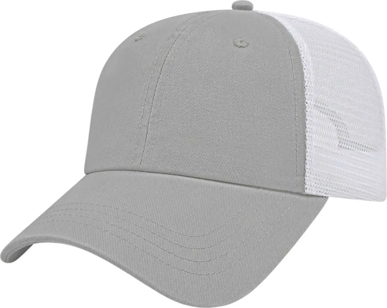 Cap America i5009 Value Washed Chino Twill Mesh Back Cap - Gray White - Gray White / One Size Fits Most