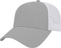 Cap America i5009 Value Washed Chino Twill Mesh Back Cap - Gray White - Gray White / One Size Fits Most