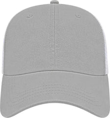 Cap America i5009 Value Washed Chino Twill Mesh Back Cap - Gray White - Gray White / One Size Fits Most