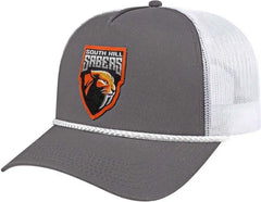 Cap America i5011 Value Rope Trucker Mesh Back Cap - Charcoal White White - Charcoal White White / One Size Fits Most