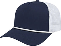 Cap America i5011 Value Rope Trucker Mesh Back Cap - Navy White White - Navy White White / One Size Fits Most