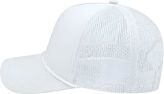 Cap America i5011 Value Rope Trucker Mesh Back Cap - White - White / One Size Fits Most