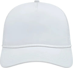 Cap America i5011 Value Rope Trucker Mesh Back Cap - White - White / One Size Fits Most