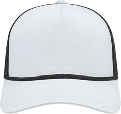 Cap America i5011 Value Rope Trucker Mesh Back Cap - White Black Black - White Black Black / One Size Fits Most