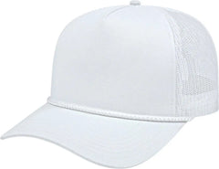Cap America i5011 Value Rope Trucker Mesh Back Cap - White - White / One Size Fits Most