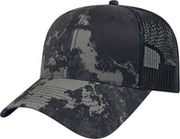 Cap America i6606VC YP Classics Veil Camo Retro Trucker Cap - PosBlack - PosBlack / One Size Fits Most
